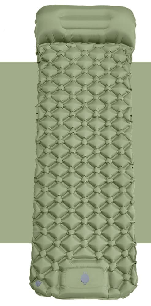 Lollanda 190x60 cm ultralet oppustelig luftmadras til camping/kan tilsluttes luftmadras, 40D nylon - vandtæt med indbygget pumpe