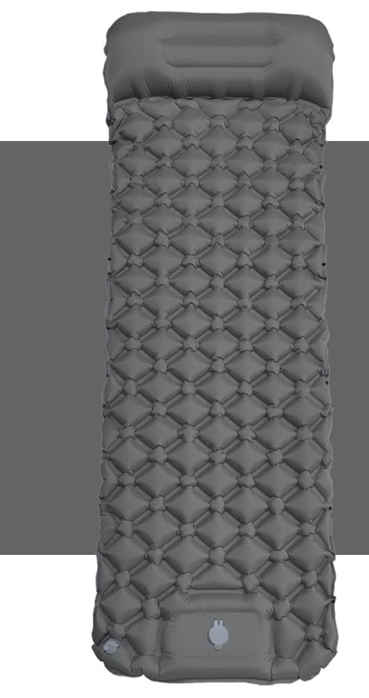 Lollanda 190x60 cm Ultralätt uppblåsbar luftmadrass för camping/kan kopplas samman luftmadrass, 40D nylon - Vattentät med byggd pump