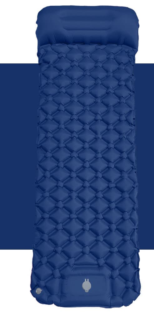 Lollanda 190x60 cm Ultralätt uppblåsbar luftmadrass för camping/kan kopplas samman luftmadrass, 40D nylon - Vattentät med byggd pump