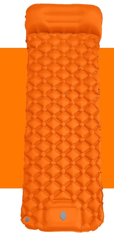 Lollanda 190x60 cm Ultralätt uppblåsbar luftmadrass för camping/kan kopplas samman luftmadrass, 40D nylon - Vattentät med byggd pump