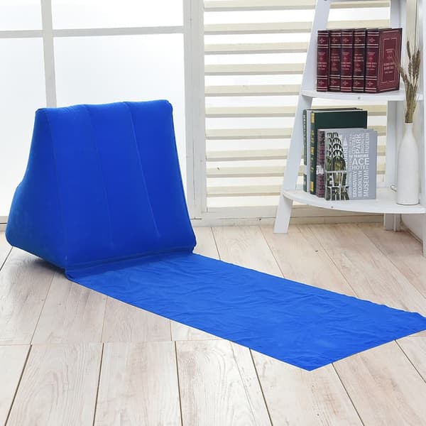 Lollanda Hopfällbara strandmattor-Uppblåsbar Ryggkudde 138x48 cm, uppblåsbar strandstol med ryggstöd - Vattentät Strandstol för Camping
