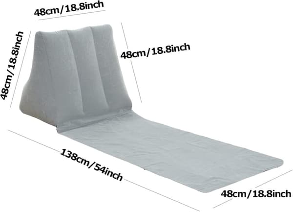 Lollanda Hopfällbara strandmattor-Uppblåsbar Ryggkudde 138x48 cm, uppblåsbar strandstol med ryggstöd - Vattentät Strandstol för Camping