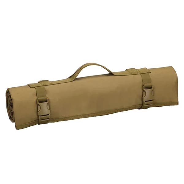 Udendørs skridsikker skyde træningsmåtte, bærbar, PVC-materiale,150x210cm, gul-brun
