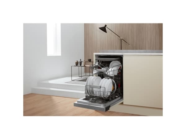 Whirlpool WSBO 3O34 PF X, Halvveis innebygget, Slimline (45 cm), Sort, Nedre, Øvre, Kurv, 10 kuverter