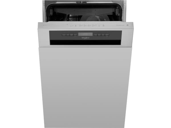 Whirlpool WSBO 3O34 PF X, Halvveis innebygget, Slimline (45 cm), Sort, Nedre, Øvre, Kurv, 10 kuverter