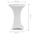 Miniatyrbilde 4 av 5: vidaXL Bordduk for høyt bord 2 stk hvit stretch Ø 80