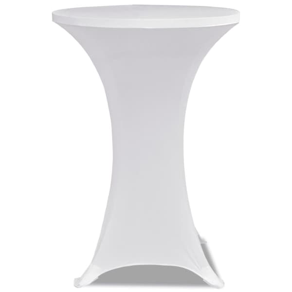 vidaXL Överdrag till ståbord Ø 60 cm vit stretch 2 st