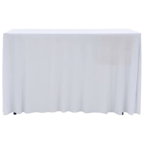 vidaXL Elastisk bordduk med skjørt 2 stk 183x76x74 cm hvit