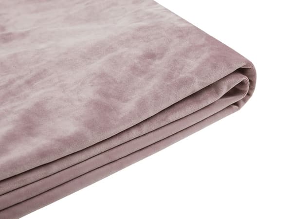 Sängynrungon päällinen vaaleanpunainen 160 x 200 cm sametti konepestävä tarranauhat moderni