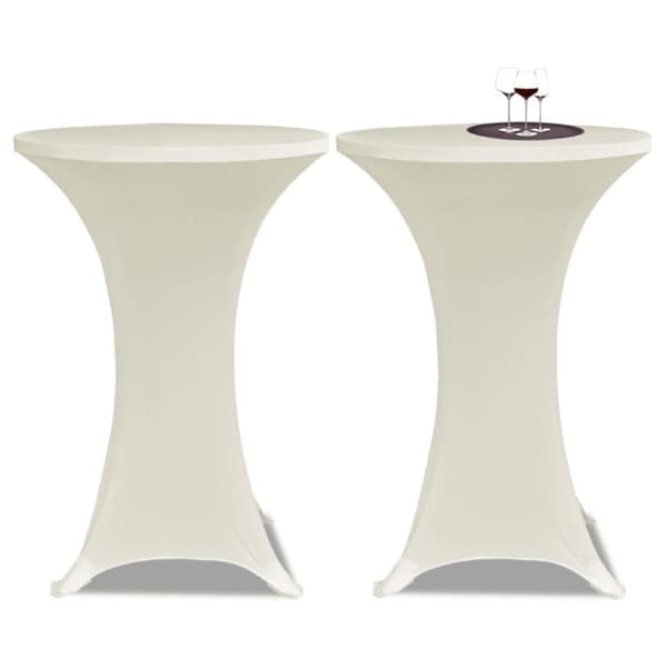 vidaXL Stående bordduk Ø80 cm kremhvit strekk 4 stk