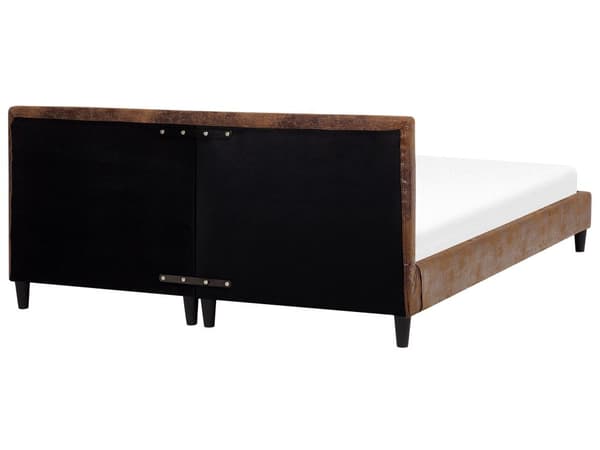 Sängynrungon päällinen ruskea 180 x 200 cm keinonahka konepestävä tarranauhat moderni