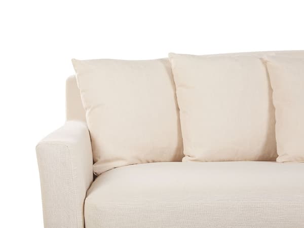 Sohvanpäällinen beige kangas kolmen hengen sohvalle konepestävä vetoketjulla moderni tyyli