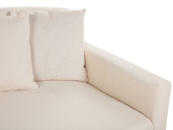 Sohvanpäällinen beige kangas kolmen hengen sohvalle konepestävä vetoketjulla moderni tyyli