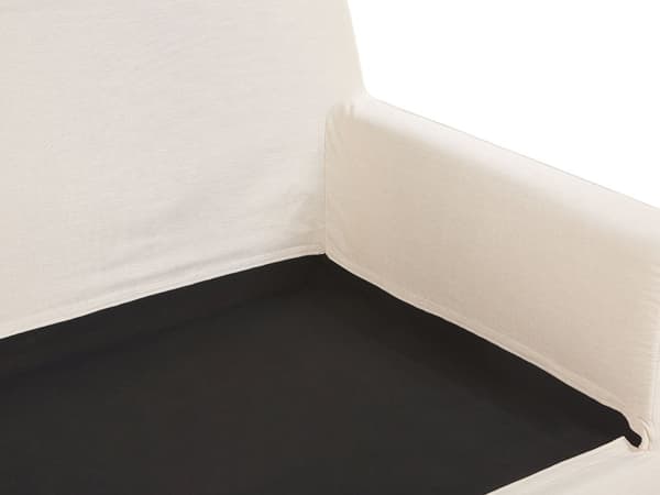 Sohvanpäällinen beige kangas kolmen hengen sohvalle konepestävä vetoketjulla moderni tyyli