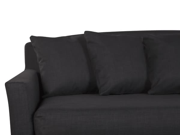 Sohvanpäällinen musta kangas kolmen hengen sohvalle konepestävä vetoketjulla moderni tyyli