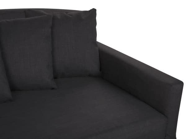 Sohvanpäällinen musta kangas kolmen hengen sohvalle konepestävä vetoketjulla moderni tyyli