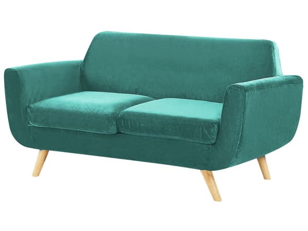 2-istuttava sohvan päällinen vihreä sametti verhoilu irrotettava vetoketju retro-tyyli
