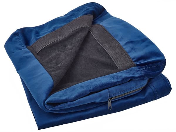 2-istuttava sohvan päällinen sininen sametti verhoilu irrotettava vetoketju retro-tyyli