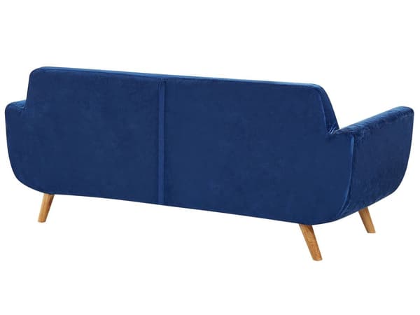 3-istuttava sohvan päällinen sininen sametti verhoilu irrotettava vetoketju retro-tyyli
