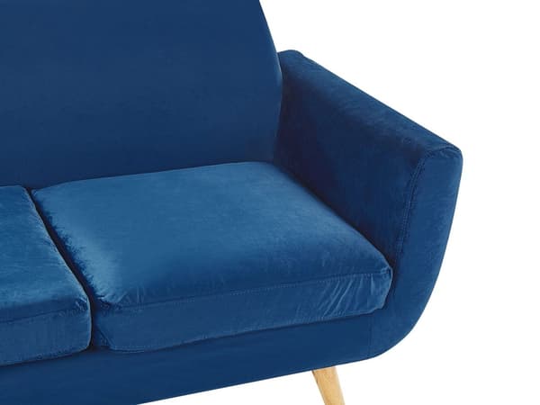 3-istuttava sohvan päällinen sininen sametti verhoilu irrotettava vetoketju retro-tyyli