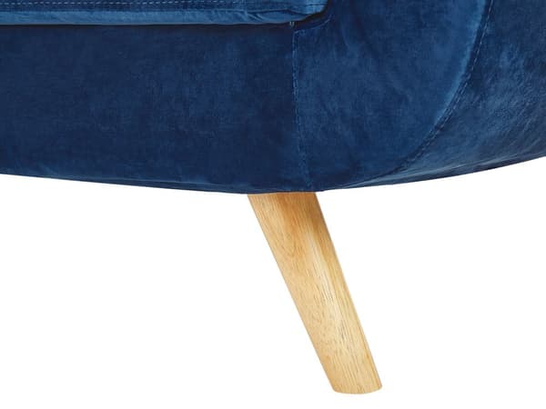 3-istuttava sohvan päällinen sininen sametti verhoilu irrotettava vetoketju retro-tyyli