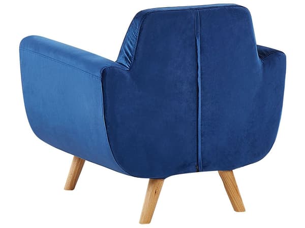 Nojatuolin päällinen sininen sametti verhoilu irrotettava vetoketju retro-tyyli