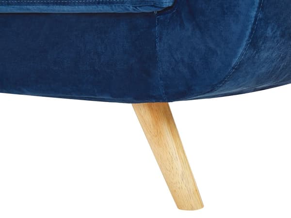 Nojatuolin päällinen sininen sametti verhoilu irrotettava vetoketju retro-tyyli