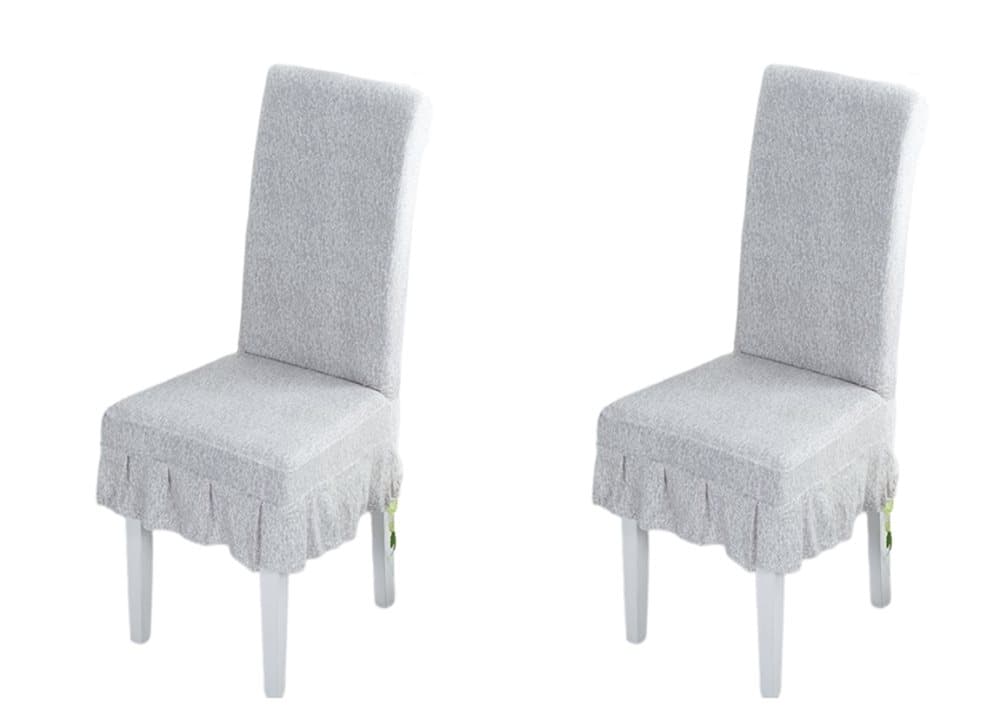 Universal Elastisk Stolsöverdrag Polyester Vit Grå