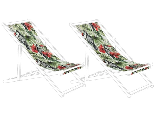 Sæt med 2 udskiftningsbetræk til solsenge toucan mønster polyester slynge hængekøje