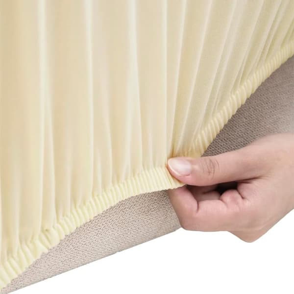 vidaXL Sofföverdrag med stretch gräddvit polyesterjersey
