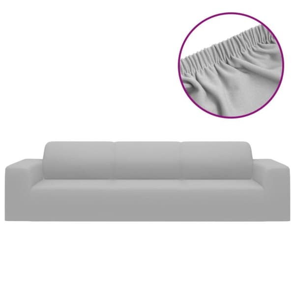 vidaXL 4-seters sofaovertrekk polyester grå