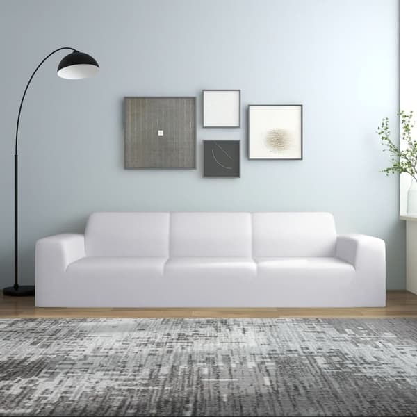 vidaXL 4-seters sofaovertrekk polyester hvit