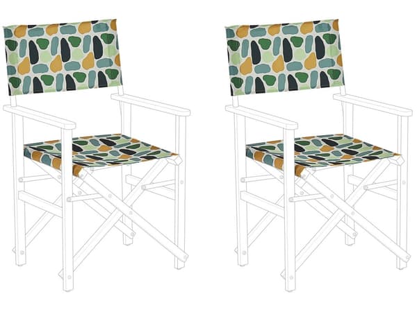 Stofftrekk til hagestoler Sett med 2 stk Polyester Geometrisk Bladermønster Hagemøbler Utendørs Hagetilbehør