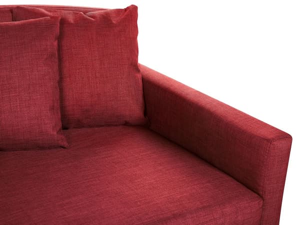 Sofatrekk Rød Polyester 3-seter Rektangulært Slitesterkt Klassisk design Stueinnredning Trekk til sofa