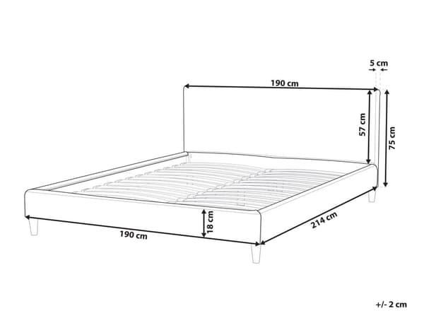 Sengerammetrekk Lys Grå Stoff til seng 180 x 200 cm Avtagbart Vaskbart