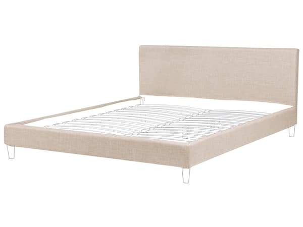 Sengerammetrekk Beige Stoff til seng 180 x 200 cm Avtagbart Vaskbar