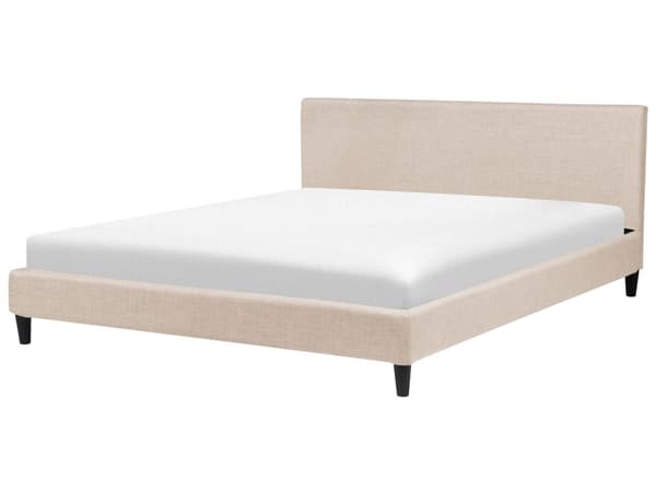 Sengerammetrekk Beige Stoff til seng 180 x 200 cm Avtagbart Vaskbar