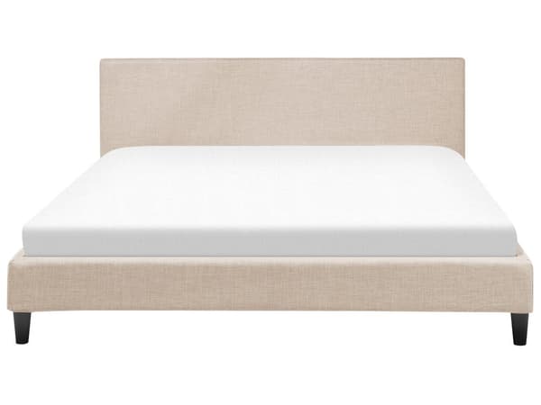 Sengerammetrekk Beige Stoff til seng 180 x 200 cm Avtagbart Vaskbar