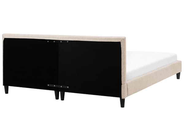 Sengerammetrekk Beige Stoff til seng 180 x 200 cm Avtagbart Vaskbar