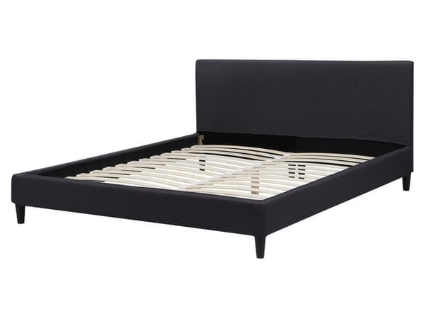 Sengerammetrekk Svart Stoff til seng 160 x 200 cm Avtagbart Vaskbart