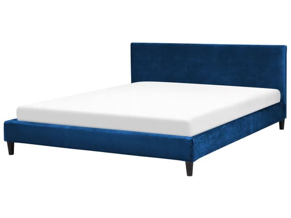 Sengerammetrekk Blå Fløyel til seng 180 x 200 cm Avtagbar Vaskbar