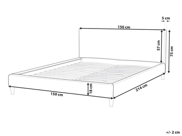 Trekk til sengeramme Svart Stoff 140 x 200 cm Avtakbart Vaskbart Minimalistisk design Dobbeltseng Soverom
