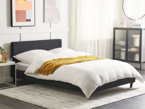 Trekk til sengeramme Svart Stoff 140 x 200 cm Avtakbart Vaskbart Minimalistisk design Dobbeltseng Soverom