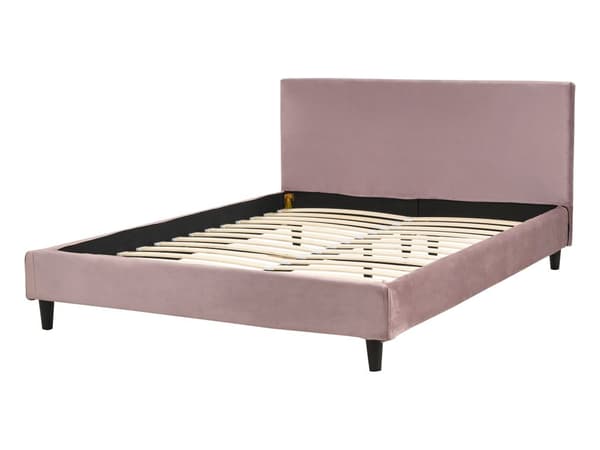 Trekk til sengeramme Rosa Fløyel 140 x 200 cm Avtakbart Vaskbart Minimalistisk design Dobbeltseng Soverom