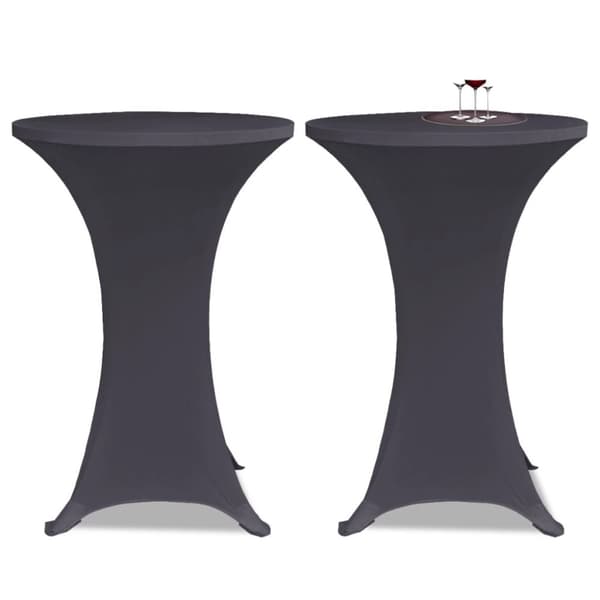 vidaXL Elastiskt bordsöverdrag 2 st 60 cm antracit -  Möbelöverdrag