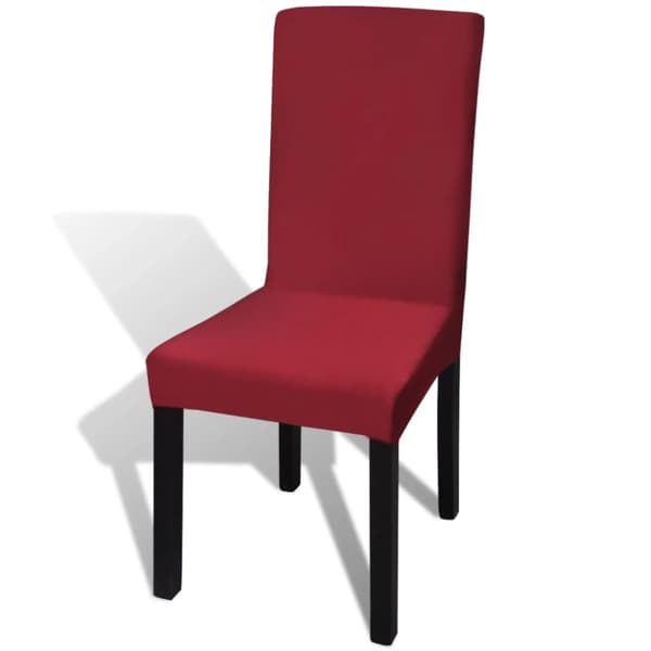vidaXL Stolsöverdrag rak modell stretch 6 st vinröd -  Möbelöverdrag