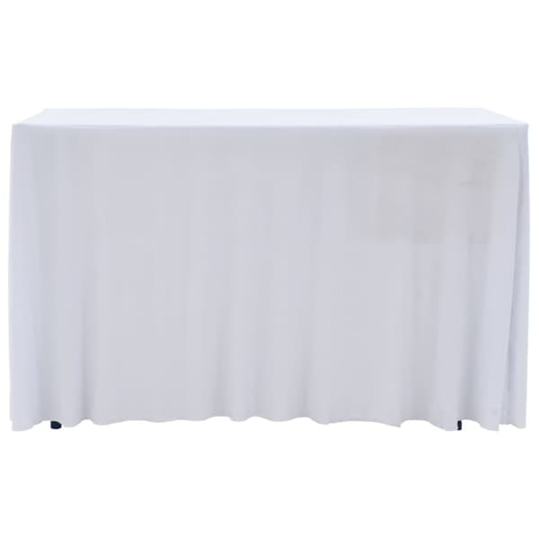 vidaXL strækbare bordduge med skørt 2 stk. 120 x 60,5 x 74 cm hvid - Møbelovertræk
