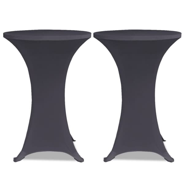 The Living Store bordovertræk i stretch 4 stk. 80 cm antracitgrå -  Møbelovertræk
