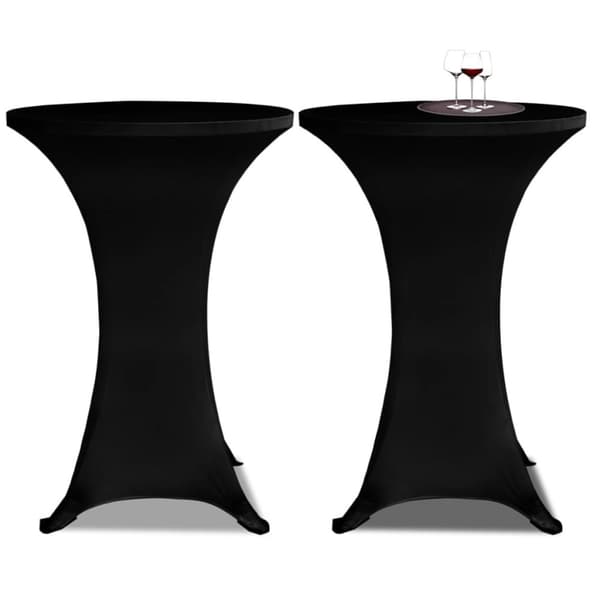 The Living Store Överdrag till ståbord Ø60 cm svart stretch 4 st - Möbelöverdrag