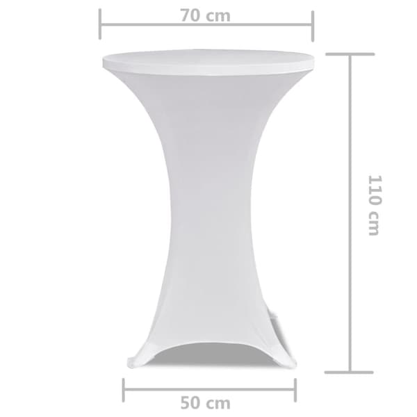 Seisovan Pöydän Päällyste Ø 70 cm Valkoinen Stretch 2 kpl -  Suojapäälliset